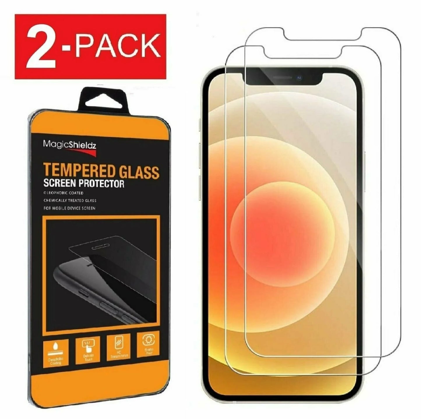 2-Pack Tempered Glass Screen Protectors for Iphone 13 Mini